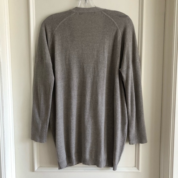 Mid-Length Cotton-Blend Cardigan Beige Size Small - Picture 6 of 8